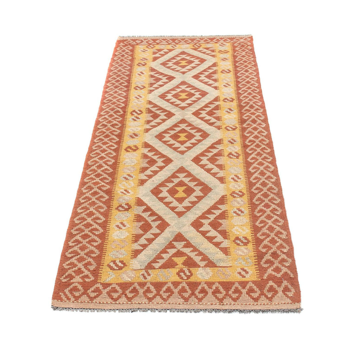 Runner Kelim Carpet - Splash - 203 x 69 cm - rost