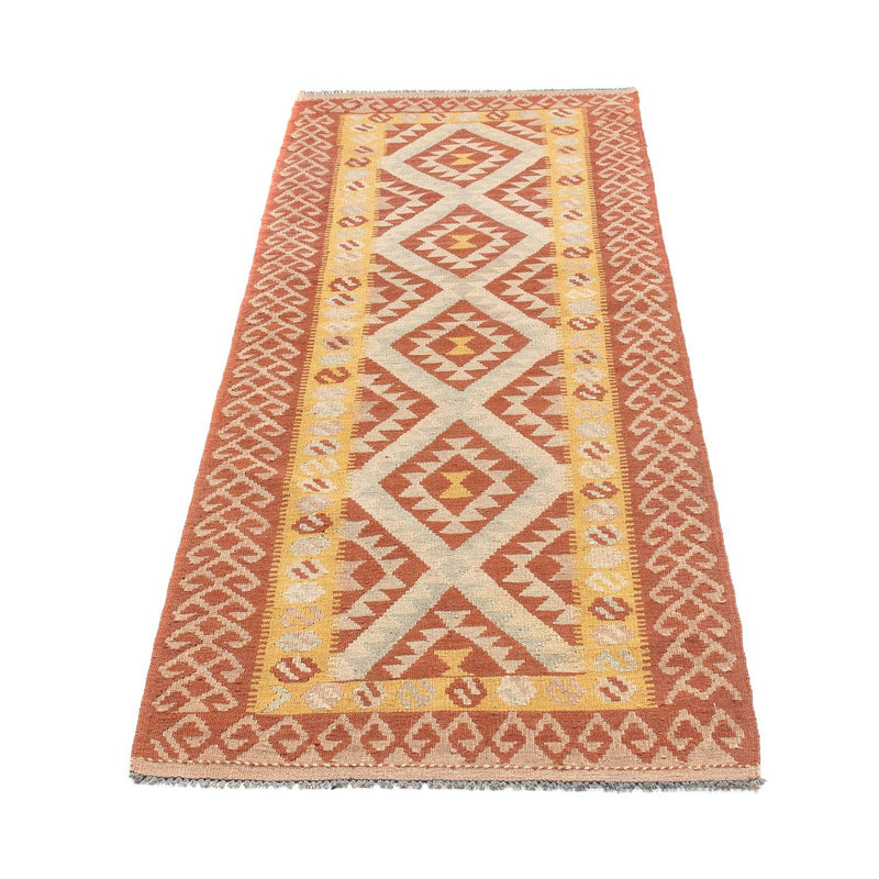 Runner Kelim Carpet - Splash - 203 x 69 cm - rost