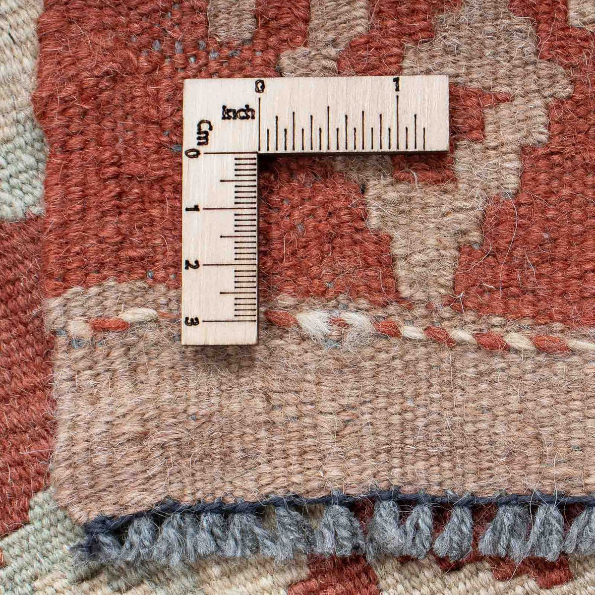 Runner Kelim Carpet - Splash - 203 x 69 cm - rost