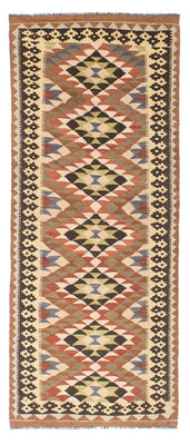 Runner Kelim Carpet - orientalisk matta - 207 x 85 cm - ljusbrun