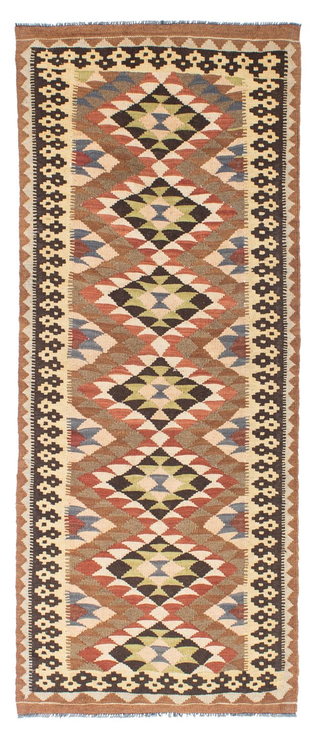 Runner Kelim Carpet - orientalisk matta - 207 x 85 cm - ljusbrun