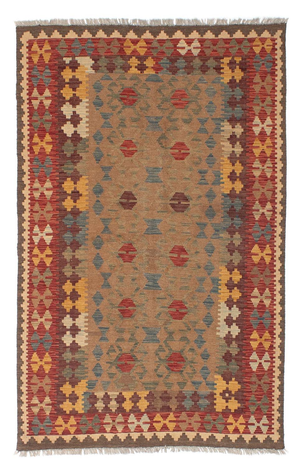 Kelim Carpet - orientalisk matta - 199 x 148 cm - flerfärgad
