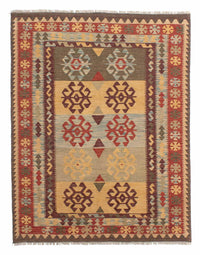 Kelim Carpet - orientalisk matta - 196 x 151 cm - flerfärgad