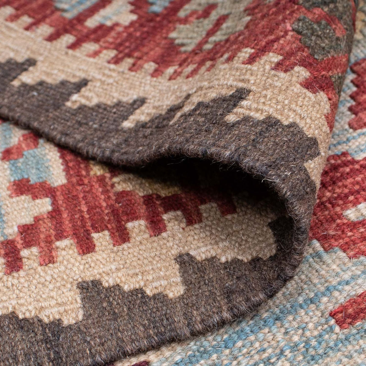 Kelim Carpet - orientalisk matta - 196 x 151 cm - flerfärgad