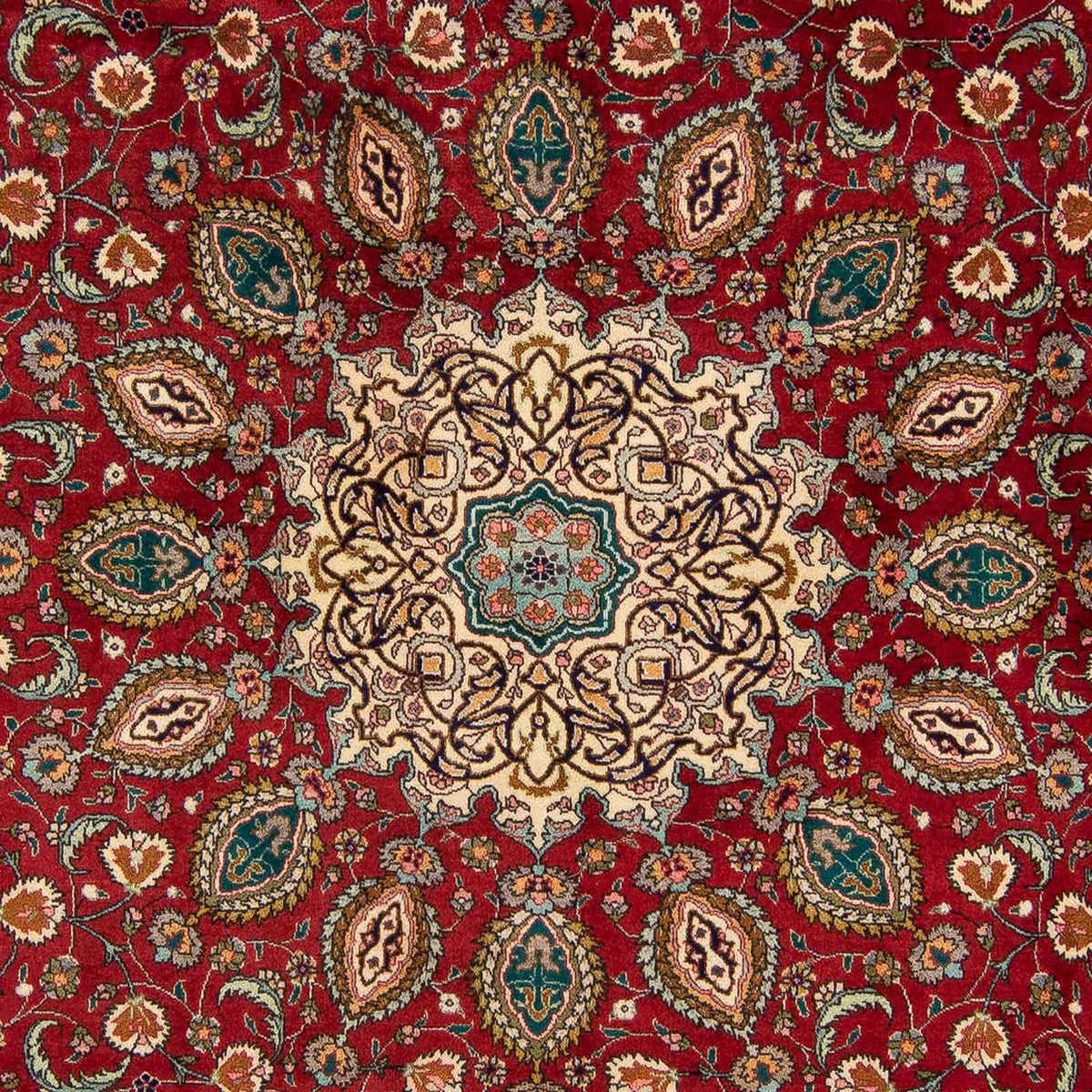 Persisk matta - Tabriz - Royal - 349 x 243 cm - mörkröd