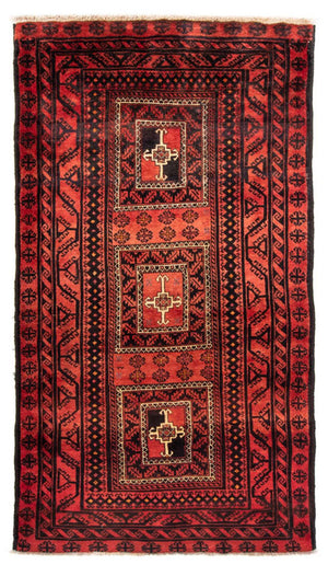Runner Baluch-matta - 236 x 127 cm - röd