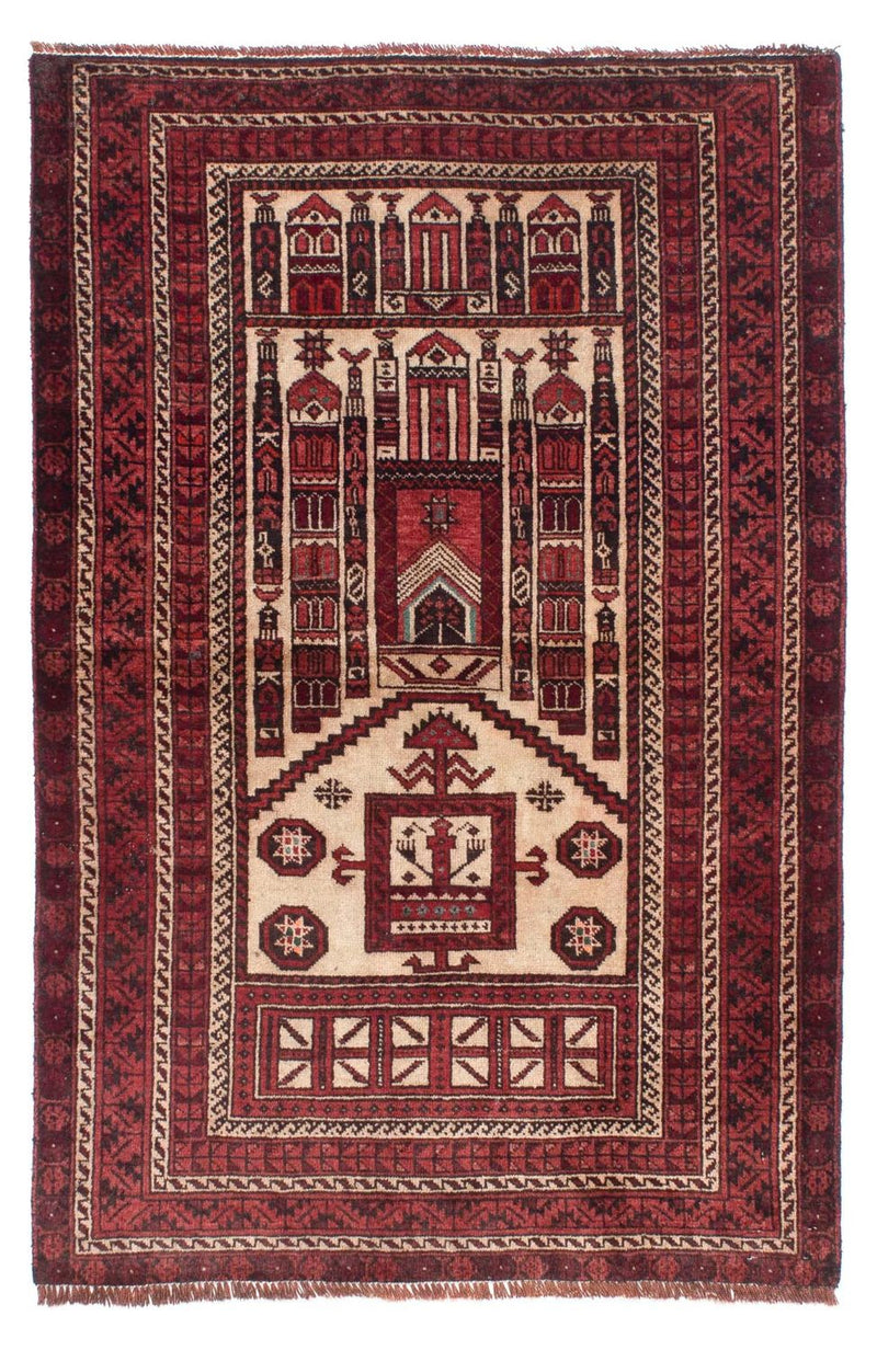 Baluch-matta - 138 x 89 cm - mörkröd