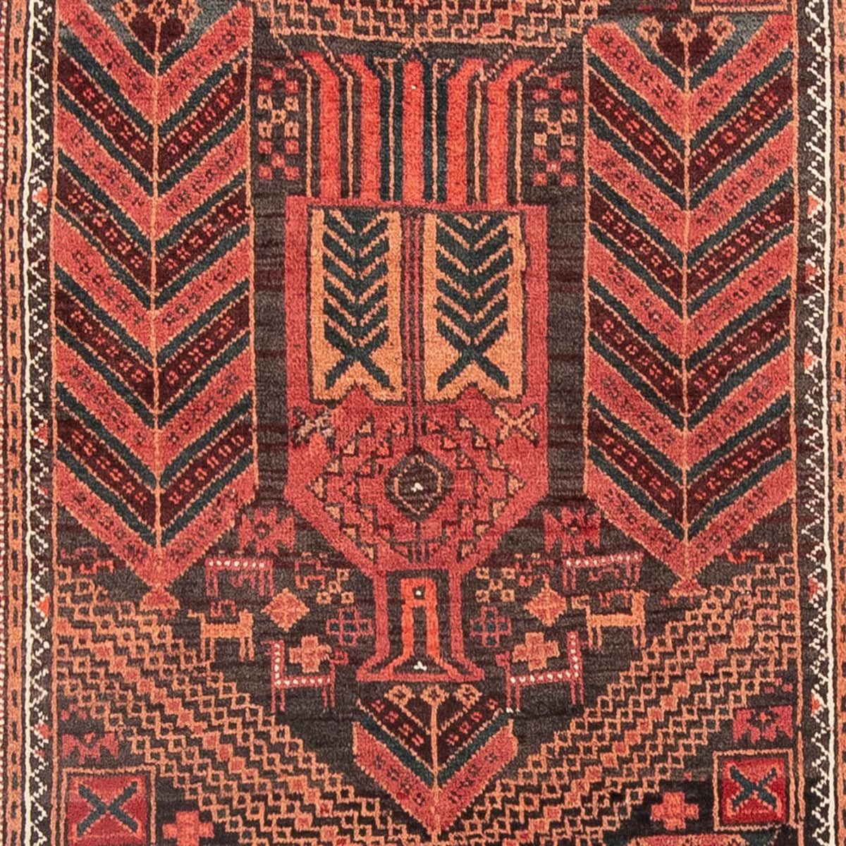 Runner Baluch-matta - 205 x 100 cm - ljusröd