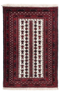 Baluch-matta - 142 x 102 cm - mörkröd