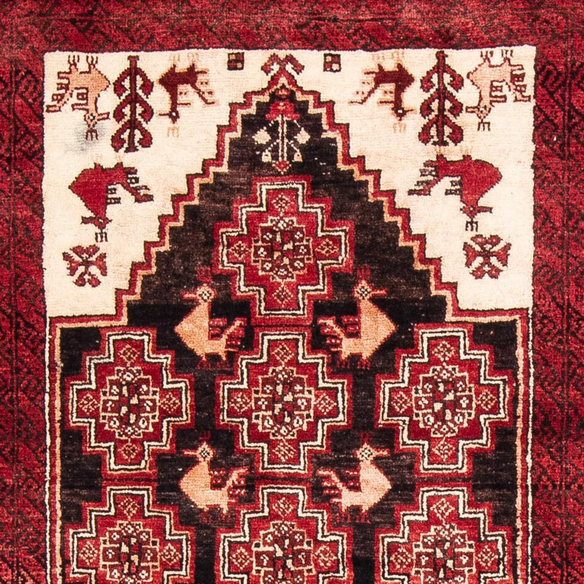 Runner Baluch-matta - 202 x 100 cm - röd