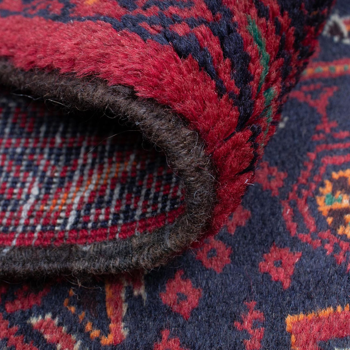 Baluch-matta - 169 x 136 cm - mörkröd