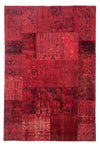 Patchwork-matta 196x296cm - Perserteppich Wollteppich - Rektangulär / Mörkröd / 196 x 296 cm Rektangulär