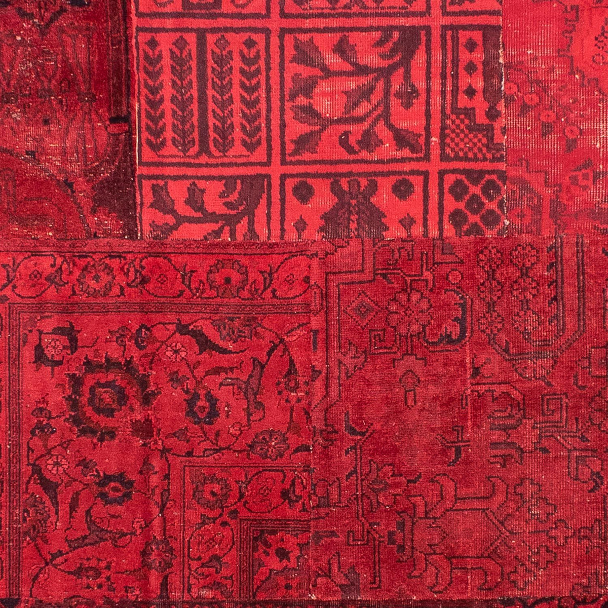 Patchwork-matta - 296 x 196 cm - mörkröd