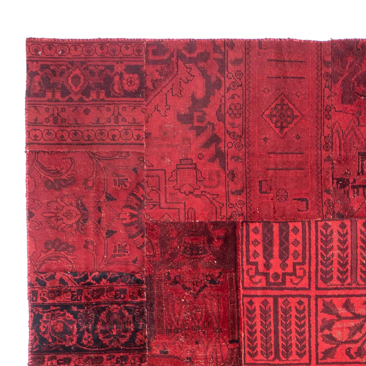 Patchwork-matta - 296 x 196 cm - mörkröd