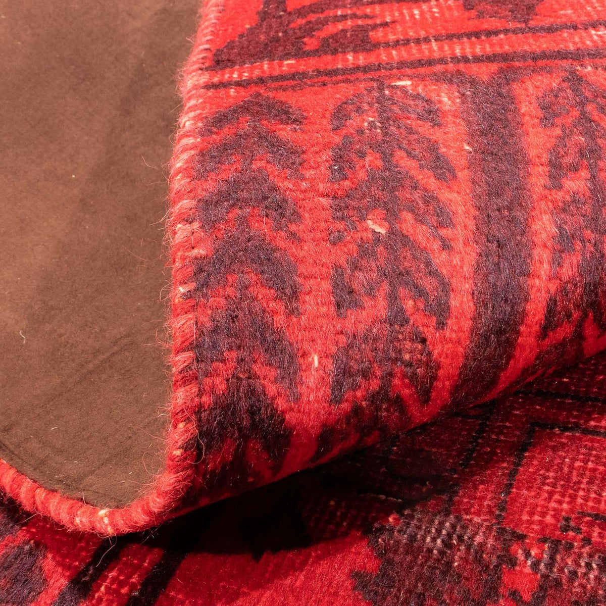 Patchwork-matta - 296 x 196 cm - mörkröd