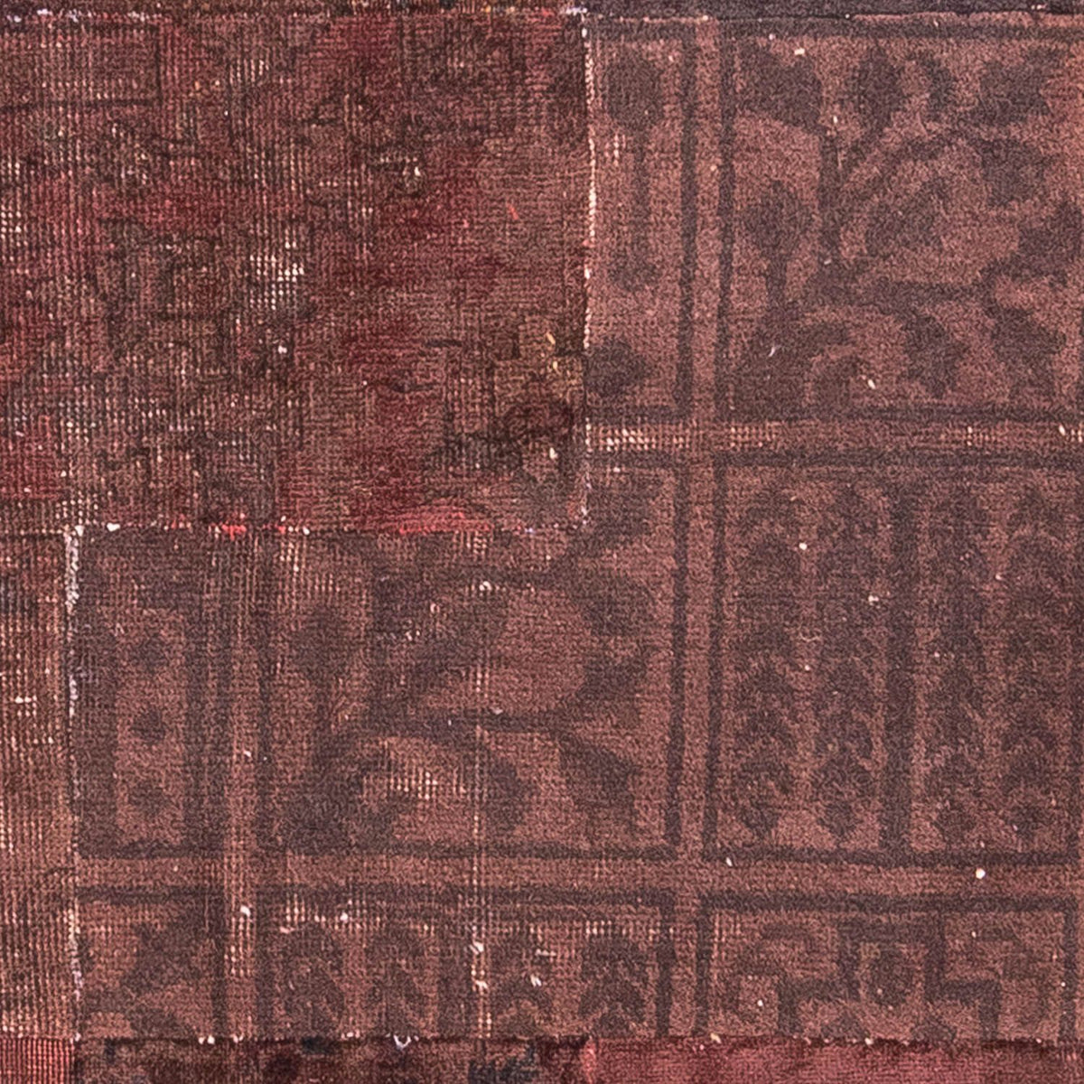 Patchwork-matta - 233 x 195 cm - mörkbrun