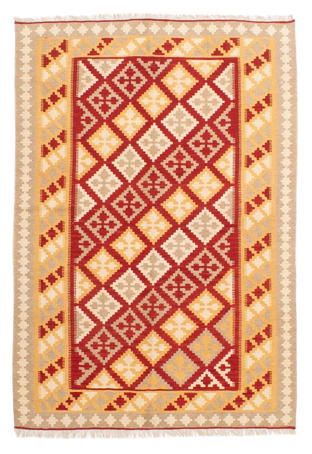 Kelim Carpet - orientalisk matta - 216 x 153 cm - flerfärgad