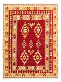 Kelim Carpet - orientalisk matta - 252 x 178 cm - mörkröd