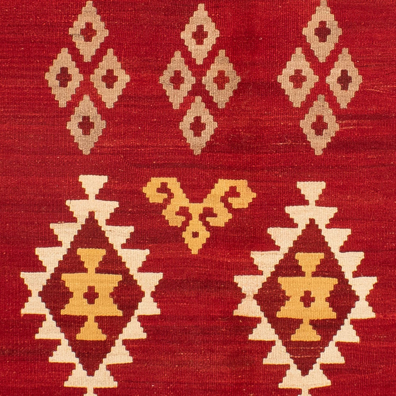 Kelim Carpet - orientalisk matta - 252 x 178 cm - mörkröd