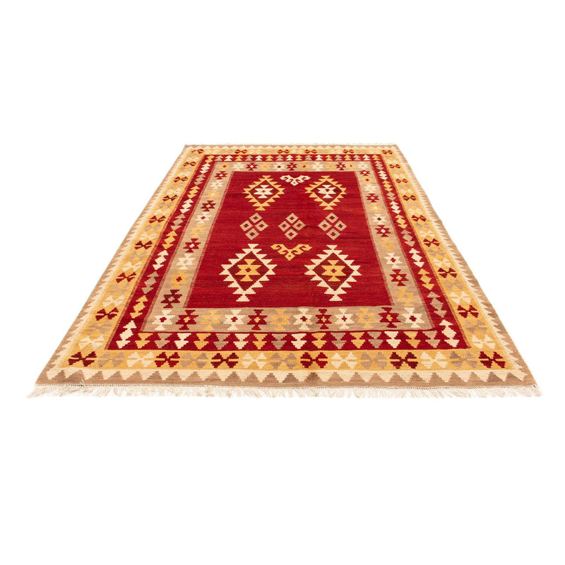Kelim Carpet - orientalisk matta - 252 x 178 cm - mörkröd