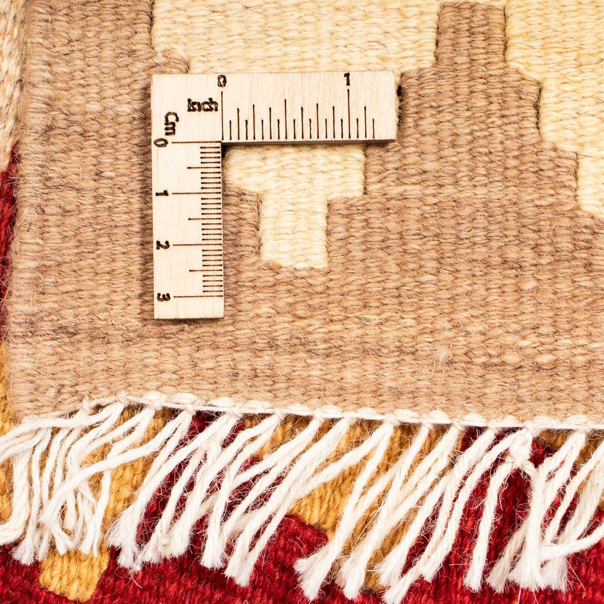 Kelim Carpet - orientalisk matta - 252 x 178 cm - mörkröd