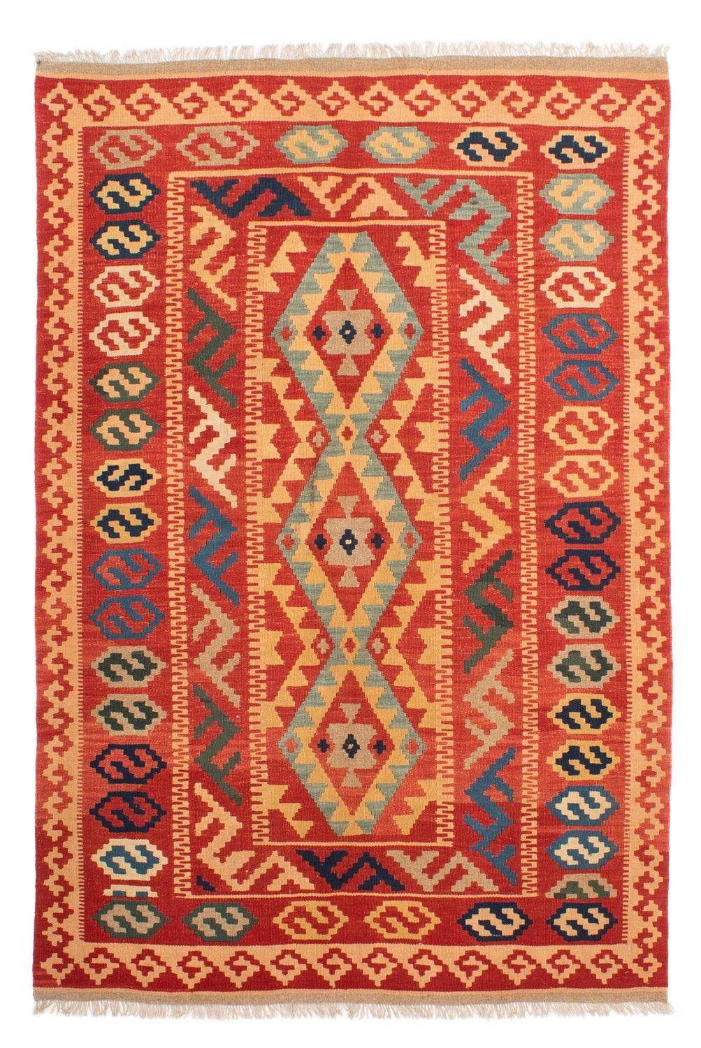 Kelim Carpet - orientalisk matta - 245 x 174 cm - röd