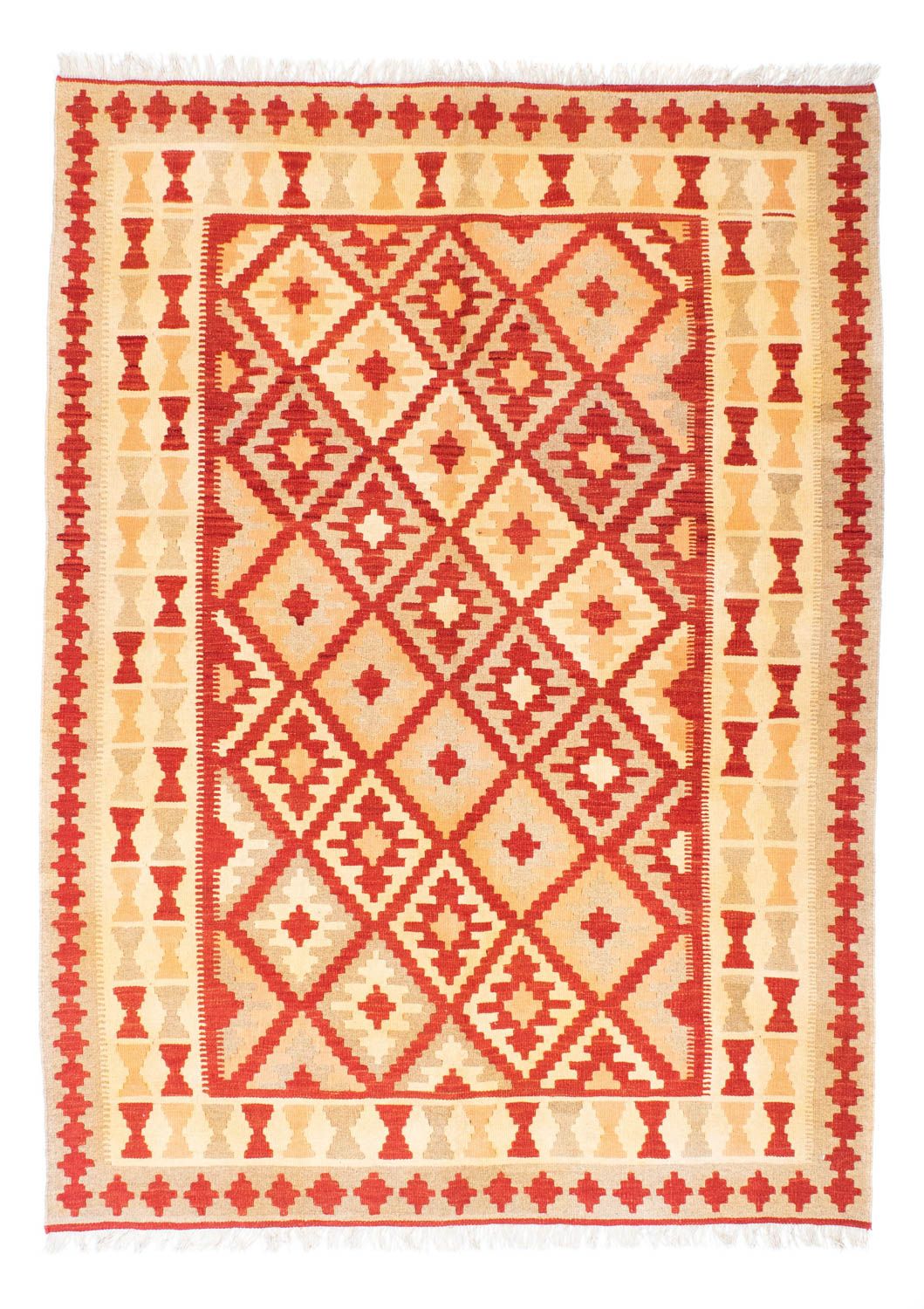Kelim Carpet - orientalisk matta - 211 x 155 cm - röd