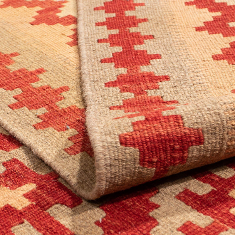 Kelim Carpet - orientalisk matta - 206 x 152 cm - mörkröd