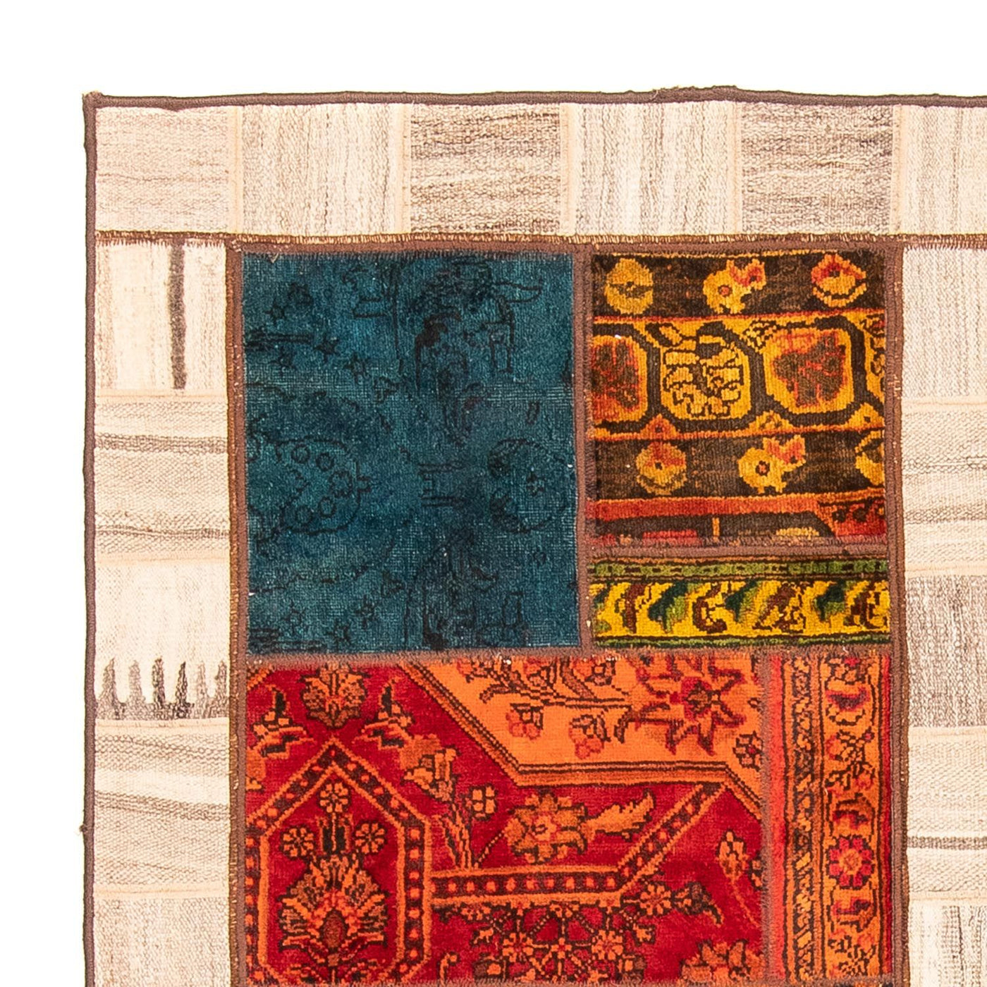 Patchwork-matta 221x161cm - Perserteppich Wollteppich