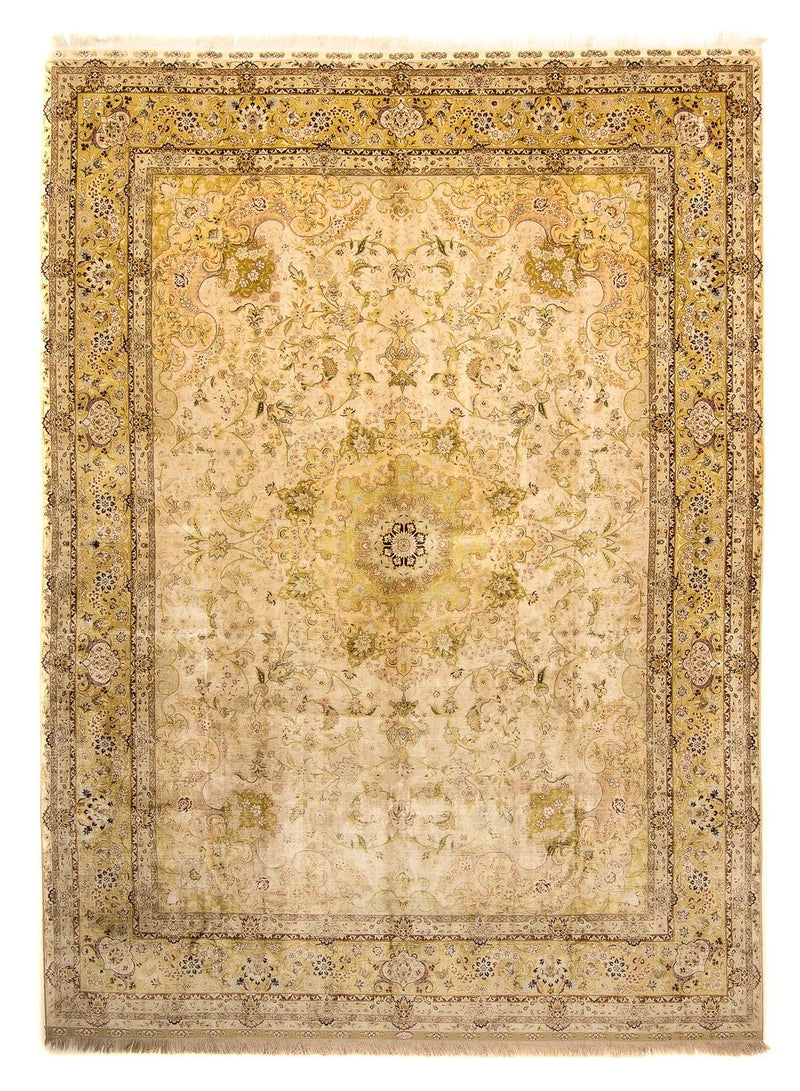Sidenmatta - Hereke Silk - Premium - 375 x 277 cm - beige