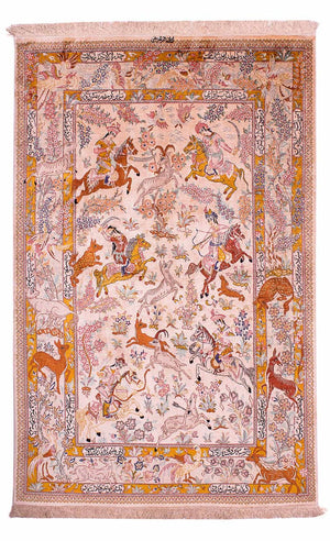 Silk Carpet - Ghom Silk - Premium - 195 x 125 cm - rosa