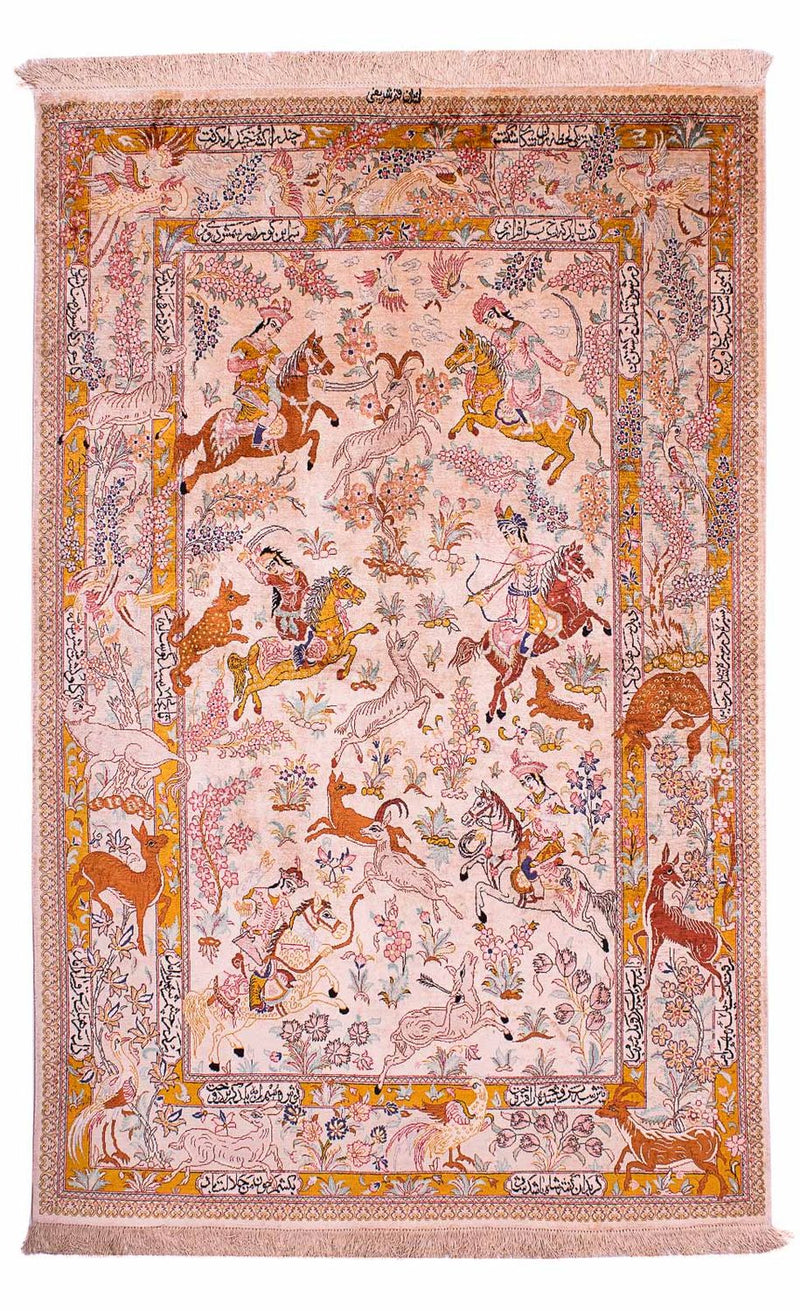 Silk Carpet - Ghom Silk - Premium - 195 x 125 cm - rosa