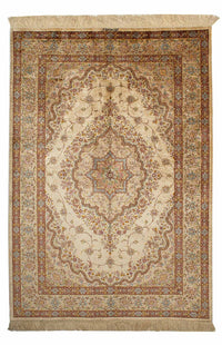 Silk Carpet - Ghom Silk - Premium - 188 x 130 cm - beige