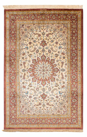 Silk Carpet - Ghom Silk - Premium - 200 x 128 cm - beige