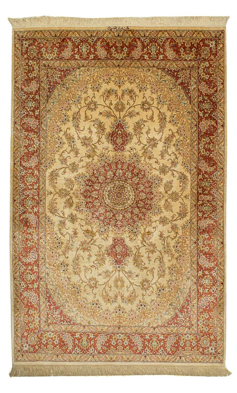 Silk Carpet - Ghom Silk - Premium - 210 x 130 cm - beige