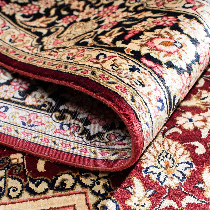 Persisk matta - Ghom - 144 x 95 cm - mörkröd