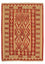 Kelim Carpet - orientalisk matta - 198 x 146 cm - mörkröd