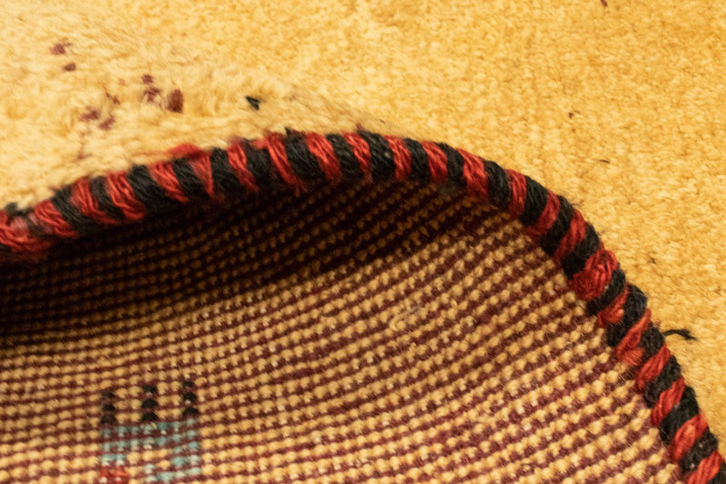 Gabbeh-matta - persisk - 170 x 137 cm - guld