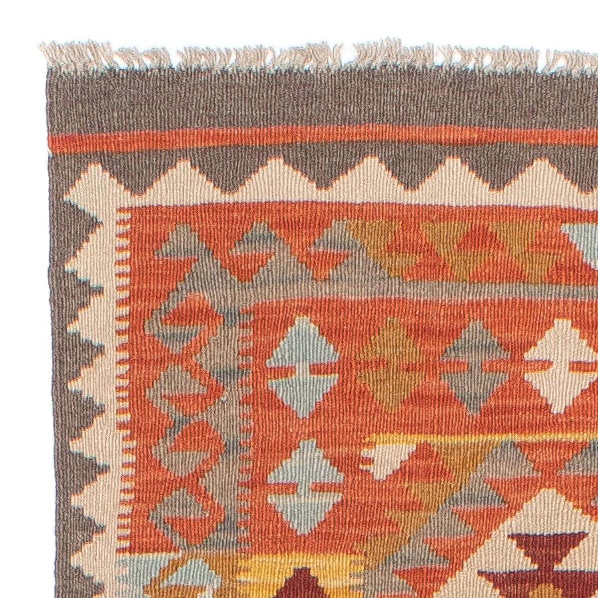 Runner Kelim Carpet - Splash - 296 x 76 cm - ljusröd