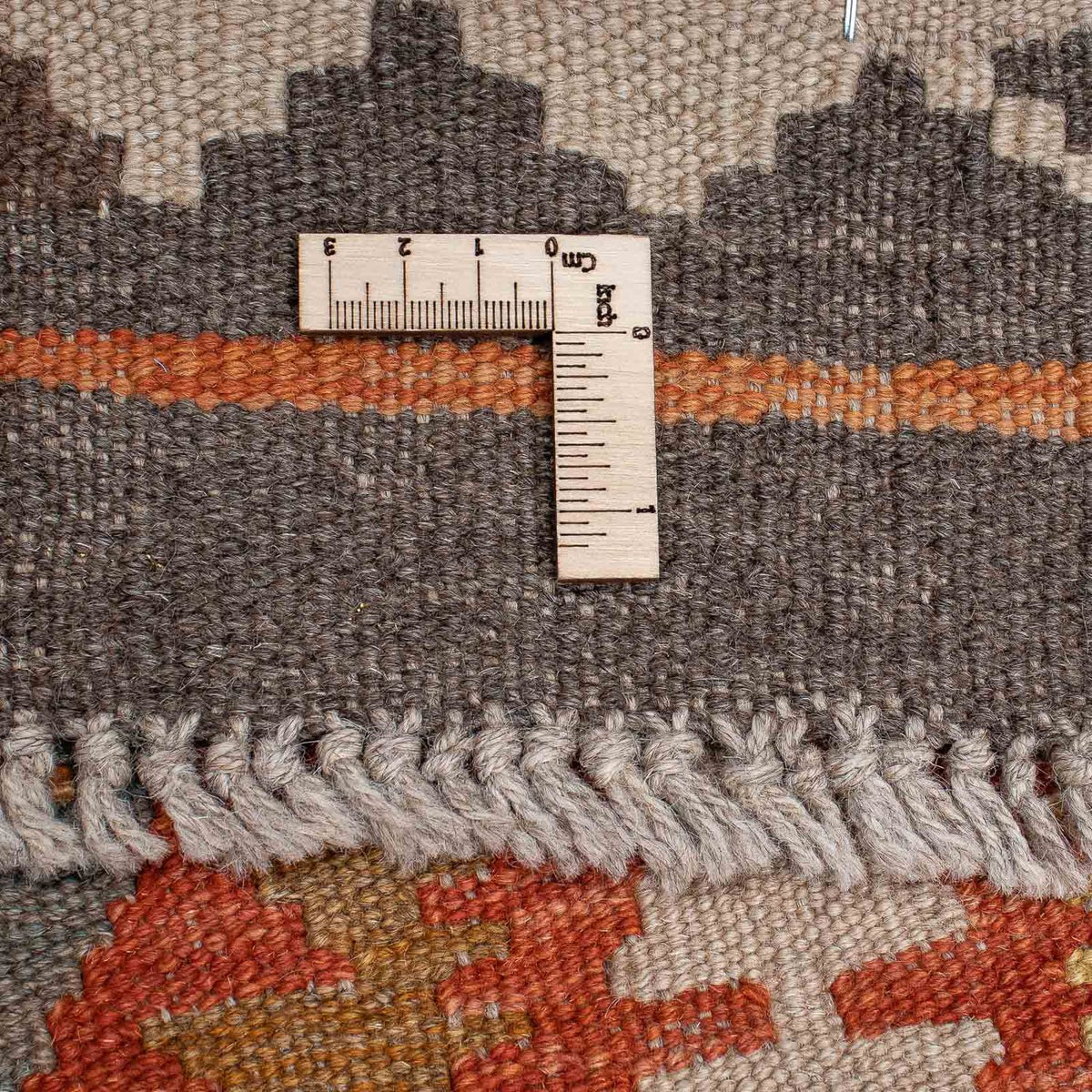 Runner Kelim Carpet - Splash - 296 x 76 cm - ljusröd