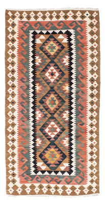 Runner Kelim Carpet - orientalisk matta - 200 x 101 cm - ljusbrun