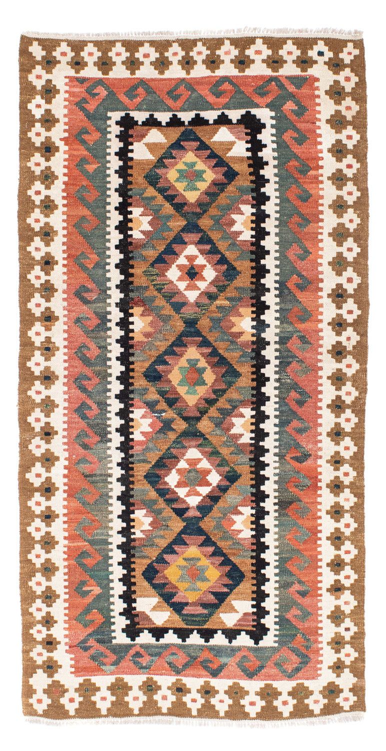 Runner Kelim Carpet - orientalisk matta - 200 x 101 cm - ljusbrun