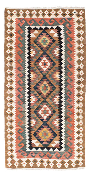 Runner Kelim Carpet - orientalisk matta - 200 x 101 cm - ljusbrun