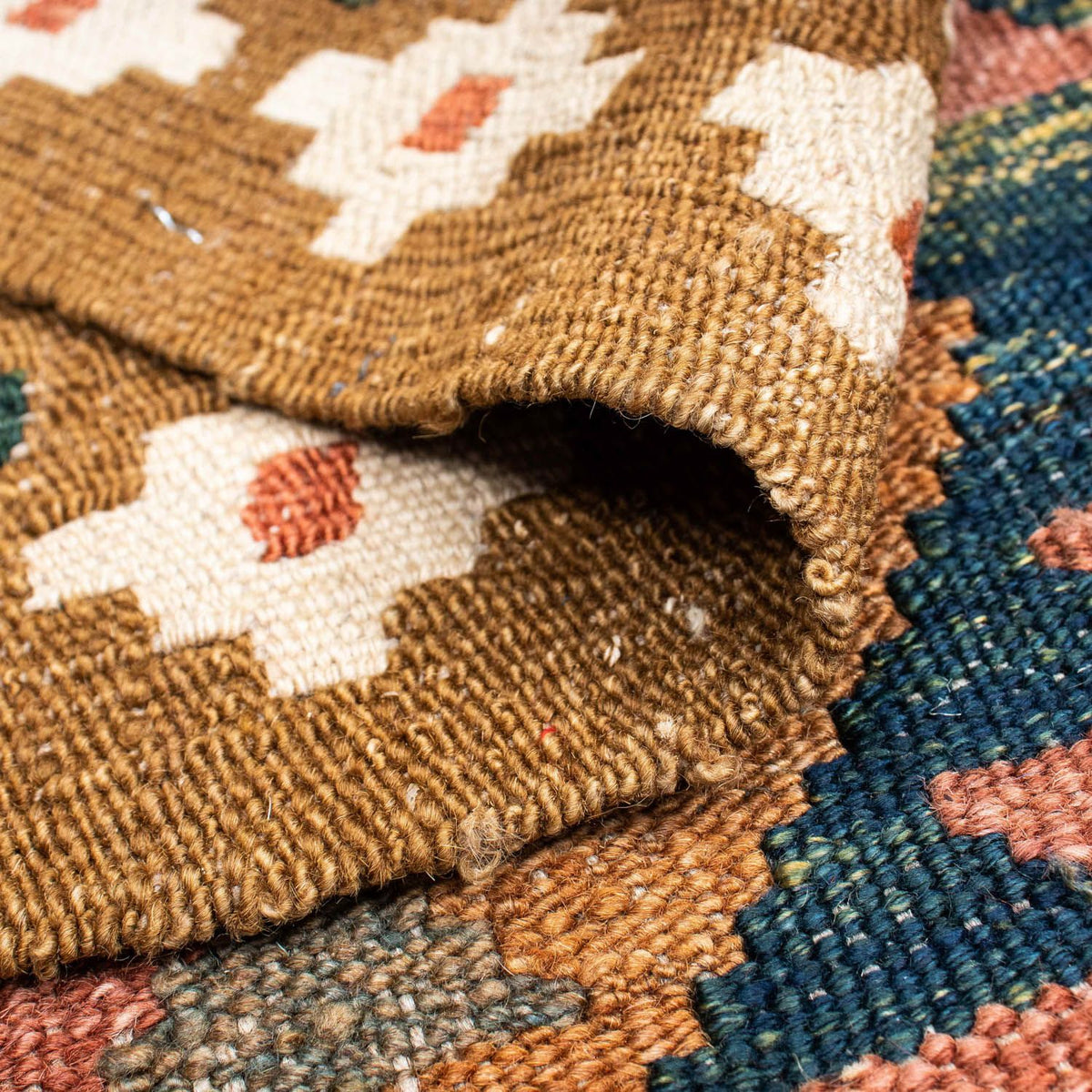 Runner Kelim Carpet - orientalisk matta - 200 x 101 cm - ljusbrun