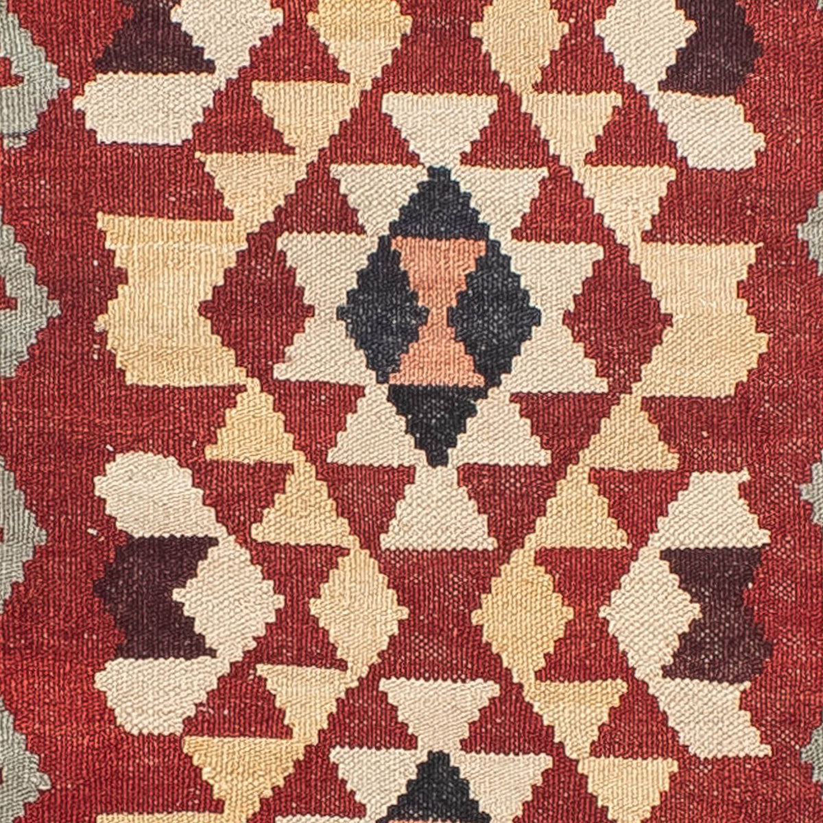 Runner Kelim Carpet - Splash - 285 x 87 cm - ljusröd