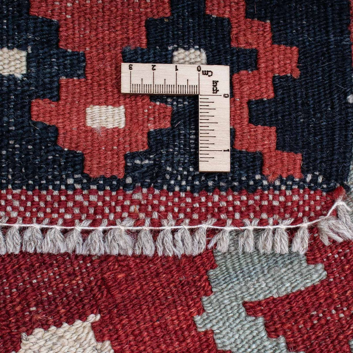 Runner Kelim Carpet - Splash - 285 x 87 cm - ljusröd