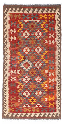 Runner Kelim Carpet - orientalisk matta - 195 x 98 cm - röd