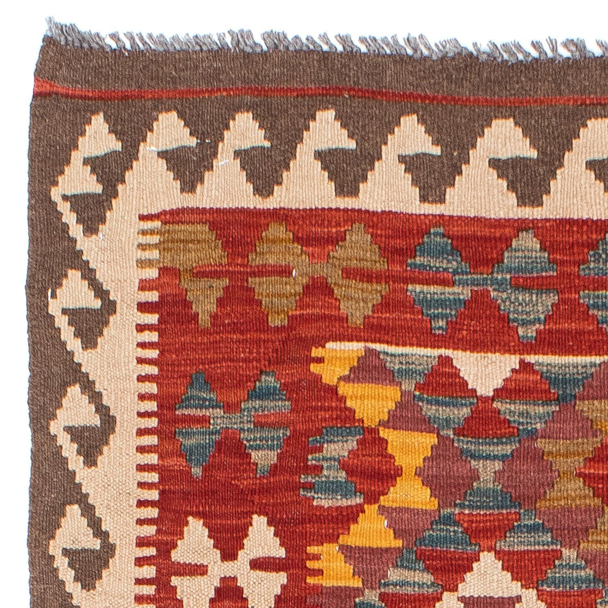 Runner Kelim Carpet - orientalisk matta - 195 x 98 cm - röd