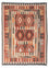 Kelim Carpet - orientalisk matta - 194 x 147 cm - ljusröd