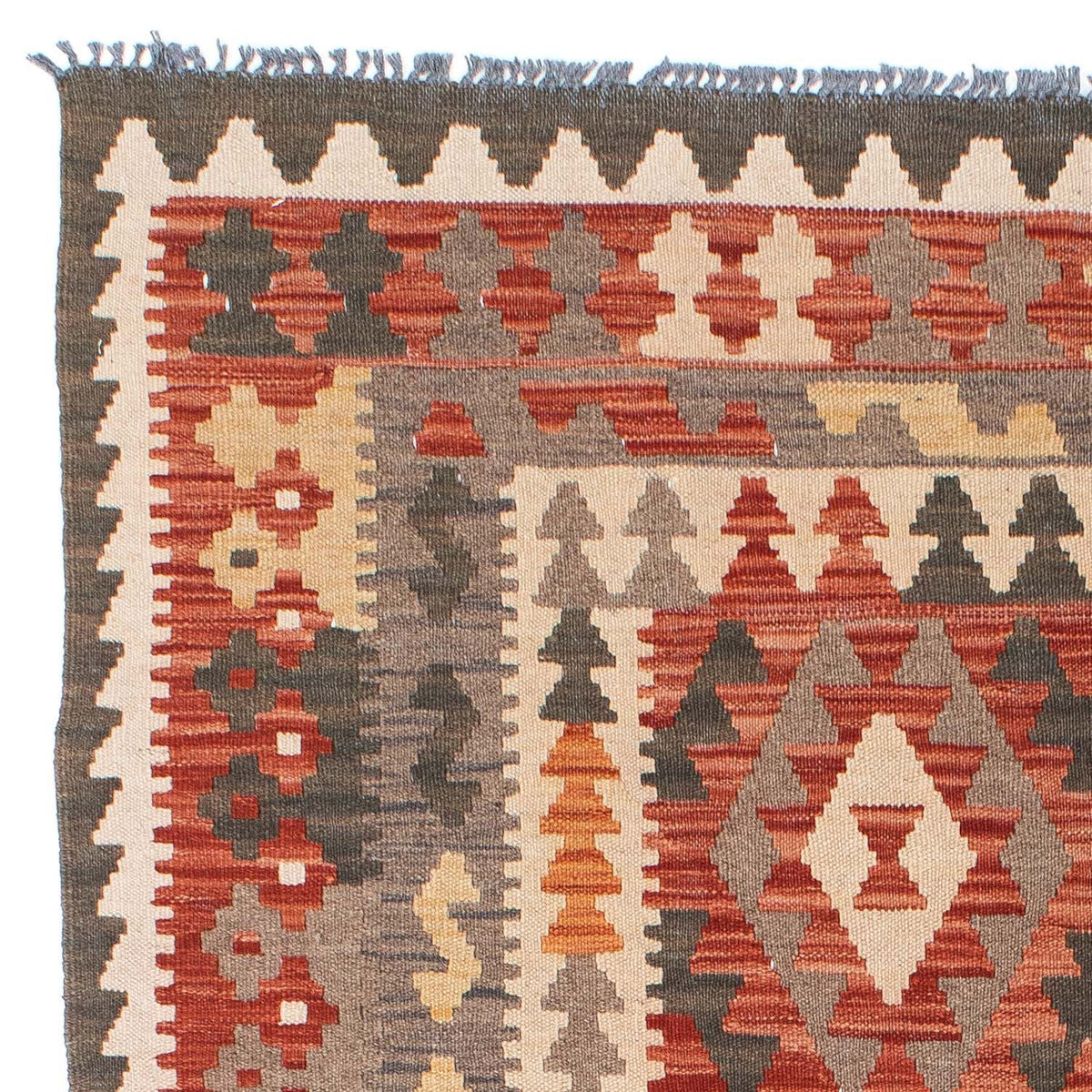 Kelim Carpet - orientalisk matta - 194 x 147 cm - ljusröd